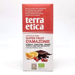 Chocolat Noir Super Fruits d'Amazonie (Acérola, camu camu, orange) 100gr